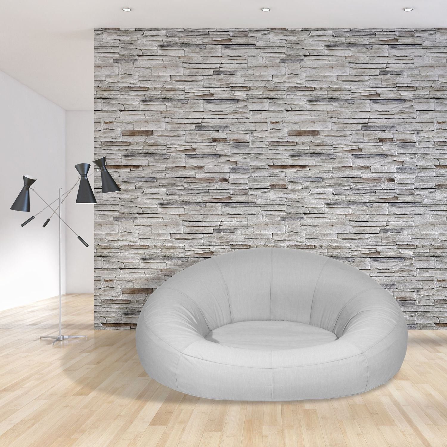 VESTIAMO CASA GIARDINO - Poltrona Gonfiabile Grigio chiaro - h75x175x150 cm